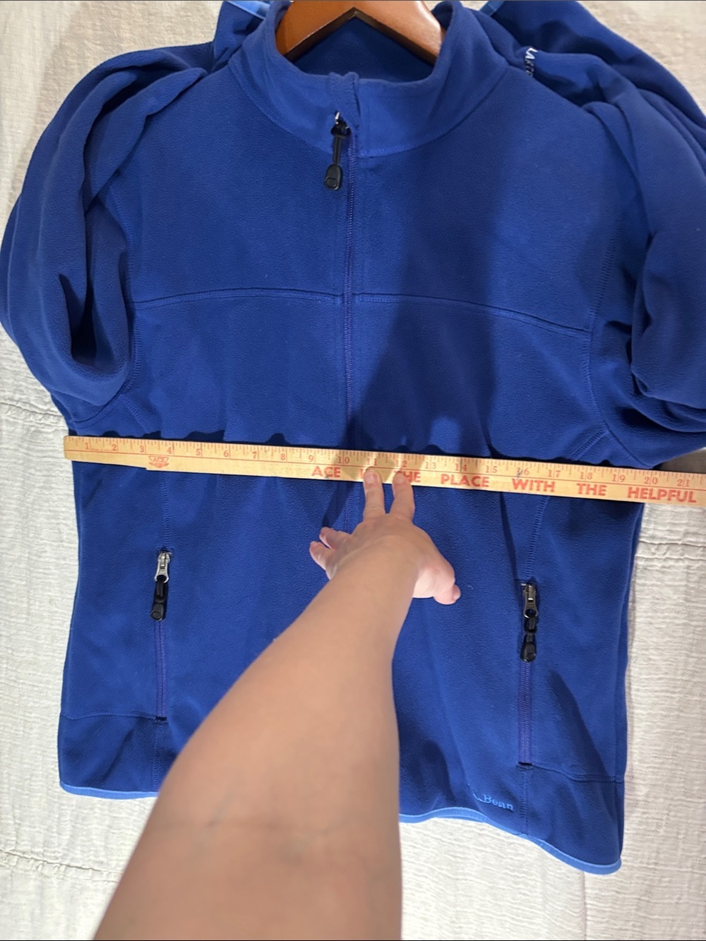 L.L. Bean Women’s Polartec Full-Zip Fleece Jacket Blue Size M EUC - Picture 11 of 12